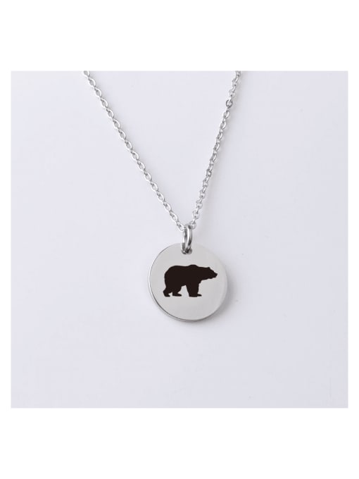 MEN PO Stainless steel simple disc necklace pendant