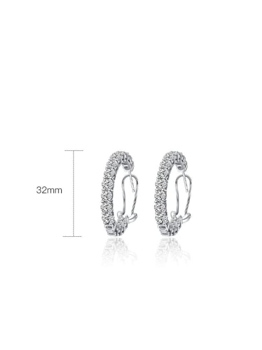 A&T Jewelry 925 Sterling Silver High Carbon Diamond Flower Dainty Hoop Earring 2