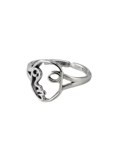 ARTTI 925 Sterling Silver  Minimalist Hollow Facebook Band Ring 3