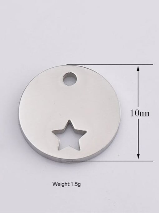 Steel color 10mm Stainless steel disc hollow star Pendant