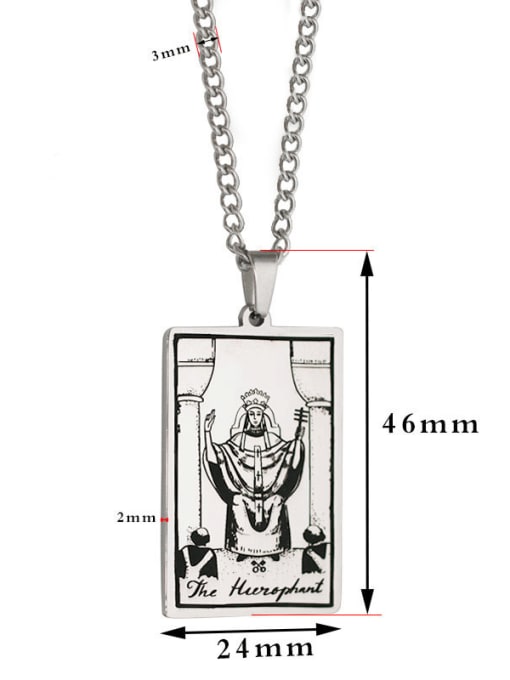 M&J The Hierophant's Tarot hip hop stainless steel titanium steel necklace 1