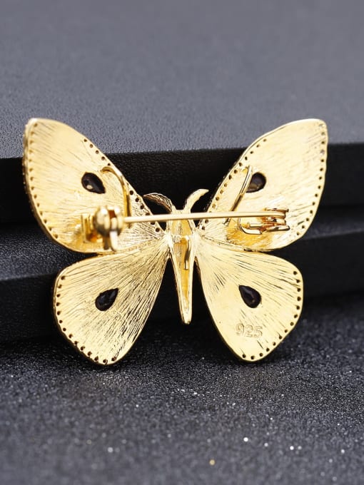 ZXI-SILVER JEWELRY 925 Sterling Silver Amethyst Butterfly Vintage Pendant  Brooch  Necklace 2