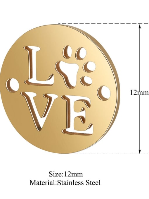 XT535G Stainless steel Message gold-plated Charm Diameter : 12 mm