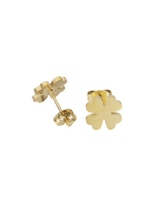 golden Stainless steel Flower Minimalist Earring
