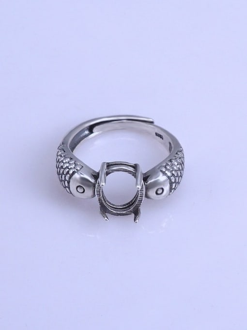 Supply 925 Sterling Silver Geometric Ring Setting Stone size: 8*10mm