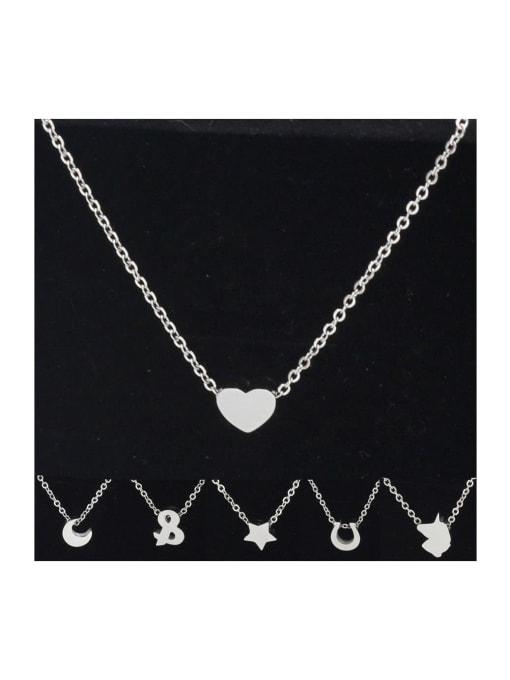 Peach heart Stainless steel Crown Trend Necklace