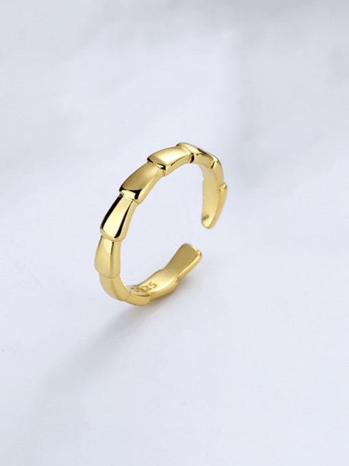 D001 Gold color 2.2g 925 Sterling Silver Irregular Minimalist Band Ring