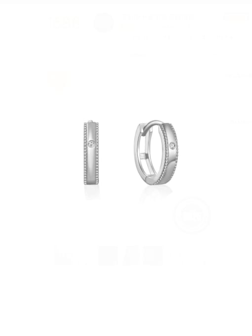 steel 1 925 Sterling Silver Cubic Zirconia Geometric Minimalist Huggie Earring