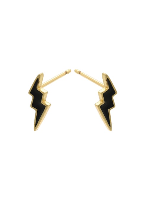 KOKO Brass Enamel Geometric Minimalist Stud Earring 0