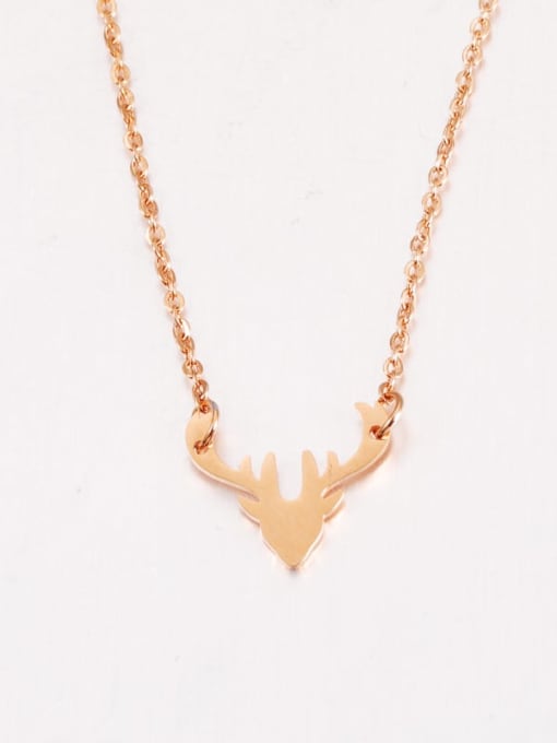 rose gold Deer Stainless steel necklace