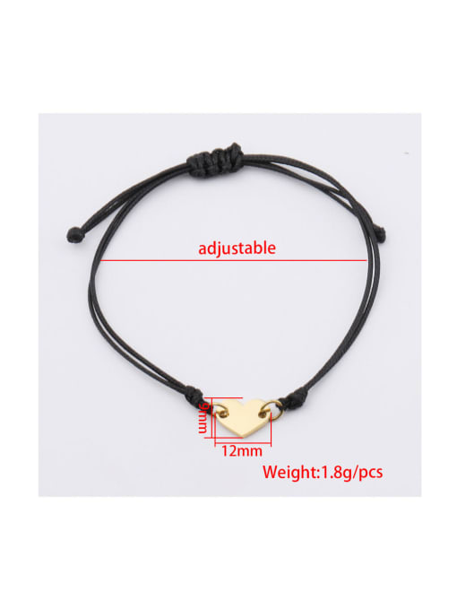MEN PO Stainless steel Heart Minimalist Adjustable Bracelet 1