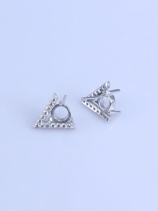 Supply 925 Sterling Silver 18K White Gold Plated Geometric Earring Setting Stone size: 5*5mm 1