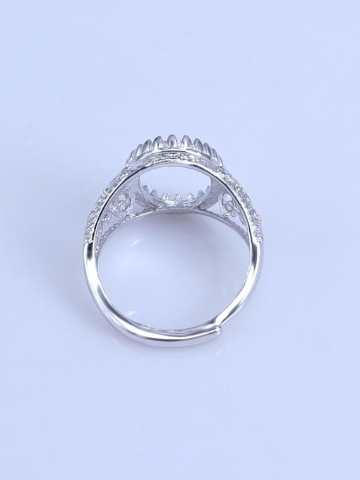 Supply 925 Sterling Silver 18K White Gold Plated Geometric Ring Setting Stone size: 8*10 10*14 11*15 12*15 13*18MM 2