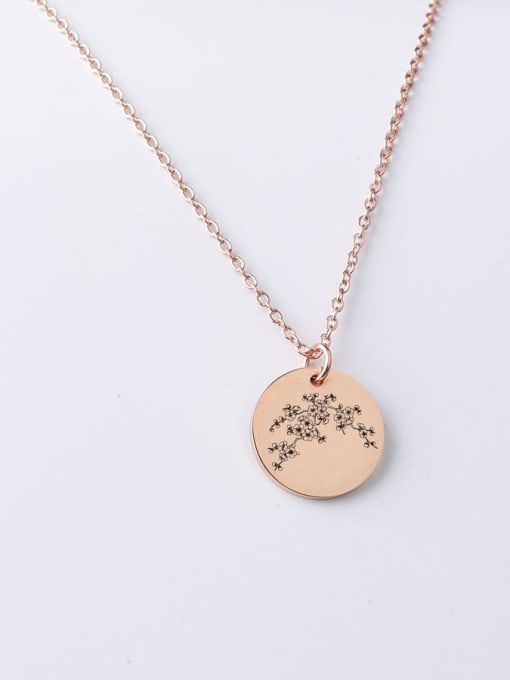 Rose gold yp001 36 20mm Stainless steel Round Minimalist Necklace