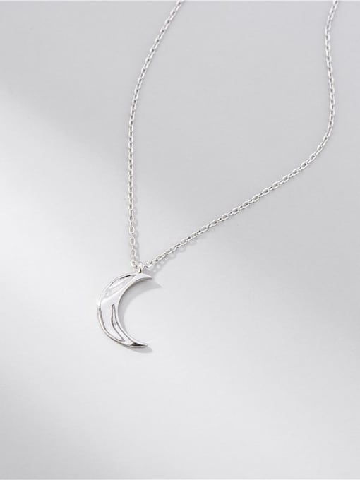 ARTTI 925 Sterling Silver Moon Minimalist Necklace