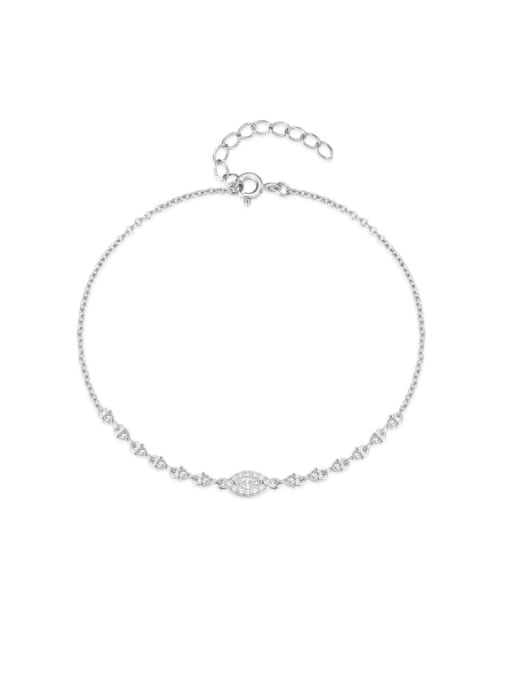 YUANFAN 925 Sterling Silver Cubic Zirconia Geometric Dainty Link Bracelet 0