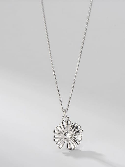 ARTTI 925 Sterling Silver Flower Minimalist Necklace