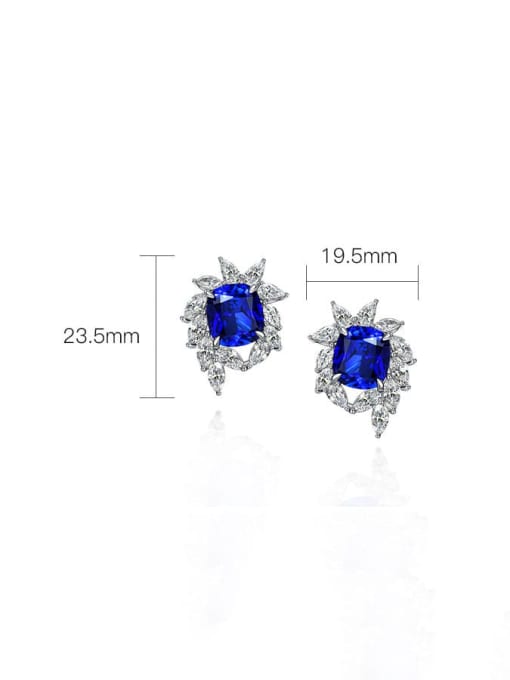 A&T Jewelry 925 Sterling Silver High Carbon Diamond Geometric Luxury Stud Earring 1