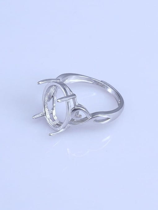 Supply 925 Sterling Silver 18K White Gold Plated Geometric Ring Setting Stone size: 6*8 7*9 8*10 10*12 10*13 10*14 11*13 11*15mm 1