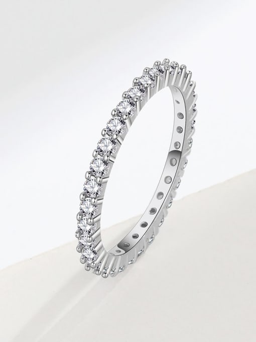 Platinum (white diamond) 925 Sterling Silver Cubic Zirconia Geometric Minimalist Band Ring