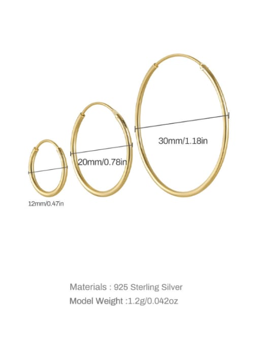 YUANFAN 925 Sterling Silver Geometric Minimalist Hoop Earring 4
