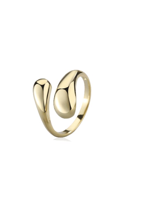 Gold 925 Sterling Silver Water Drop Minimalist Band Ring