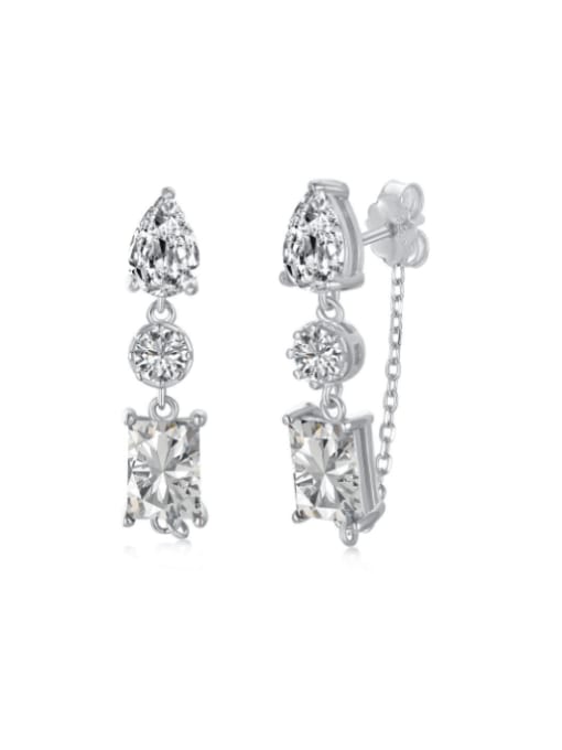 STL-Silver Jewelry 925 Sterling Silver 5A Cubic Zirconia Geometric Luxury Drop Earring 3