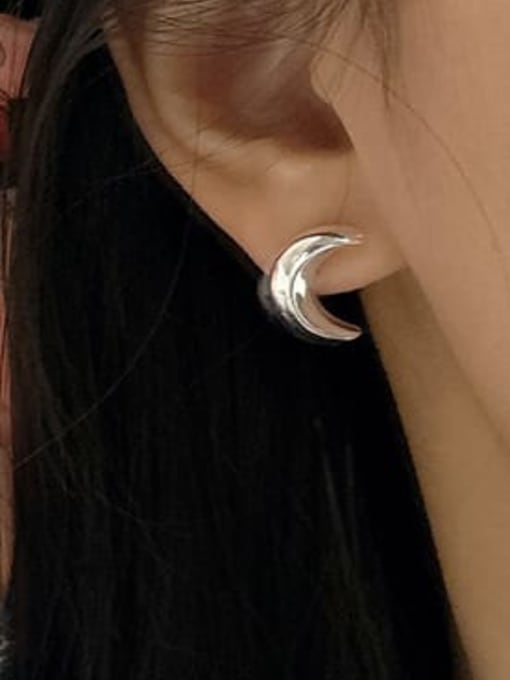 ARTTI 925 Sterling Silver Moon Minimalist Stud Earring 1