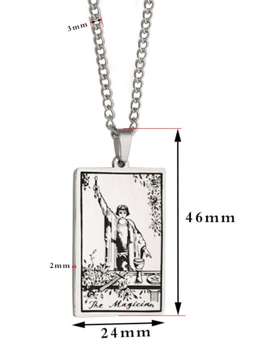 M&J The Magician's Tarot hip hop stainless steel titanium steel necklace 1