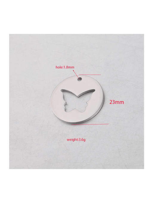 MEN PO Stainless steel Round Butterfly Trend Pendant 1