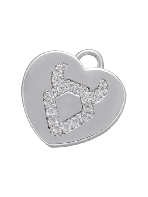 Golden Taurus Micro-set heart-shaped pie zodiac inlaid jewelry accessories
