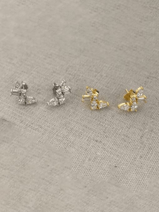 STL-Silver Jewelry 925 Sterling Silver Cubic Zirconia Bowknot Dainty Stud Earring 0