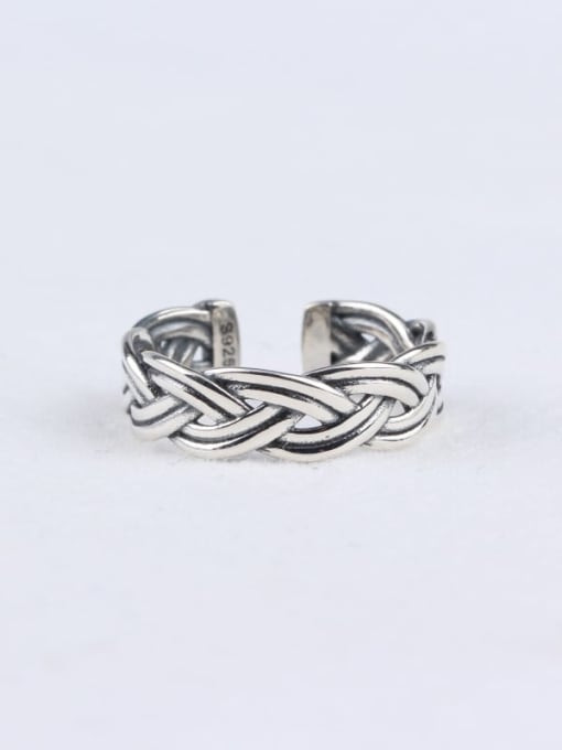 ACEE 925 Sterling Silver Geometric Vintage Band Ring 2