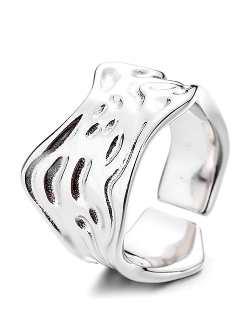 D188 platinum about 8.1G 925 Sterling Silver Geometric Vintage Band Ring