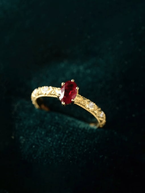 golden 925 Sterling Silver Cubic Zirconia Geometric Dainty Band Ring