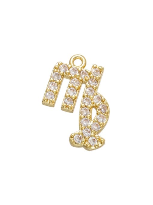 Golden Virgo Brass Diamond Gold Plated Zodiac Pendant