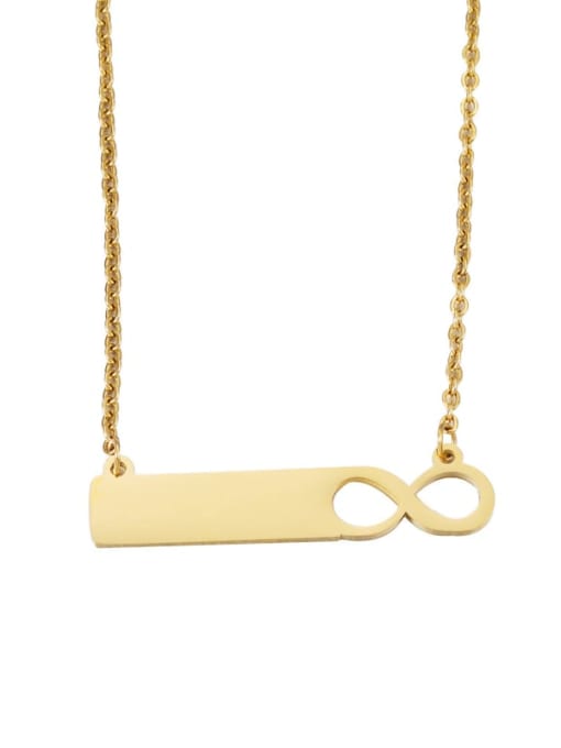 golden Stainless steel Number Minimalist Necklace