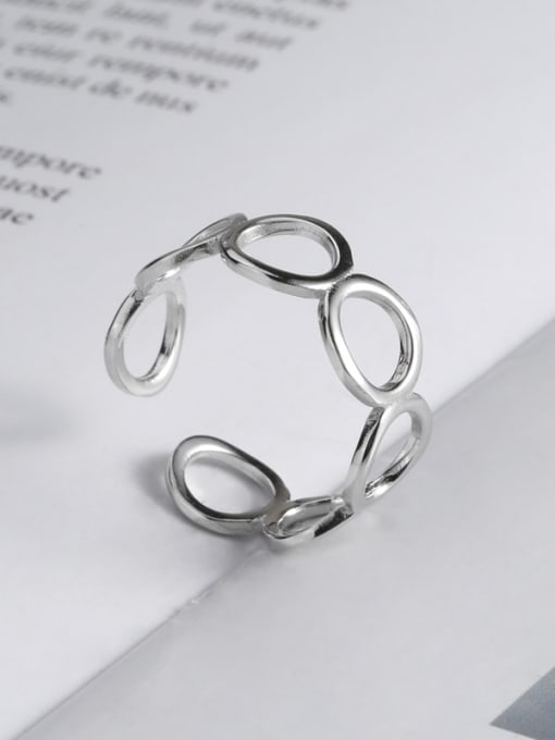platinum 925 Sterling Silver Geometric Minimalist Band Ring
