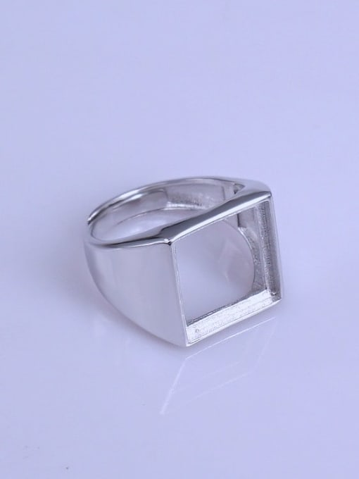 Supply 925 Sterling Silver 18K White Gold Plated Square Ring Setting Stone size: 13*13mm 2