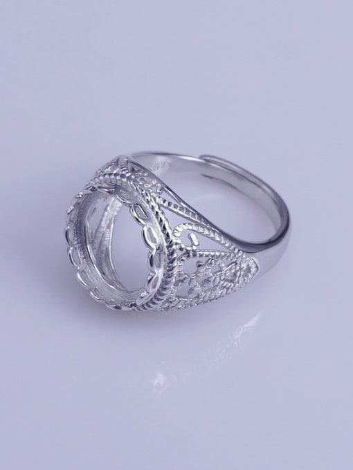 Supply 925 Sterling Silver 18K White Gold Plated Round Ring Setting Stone size: 12*12mm