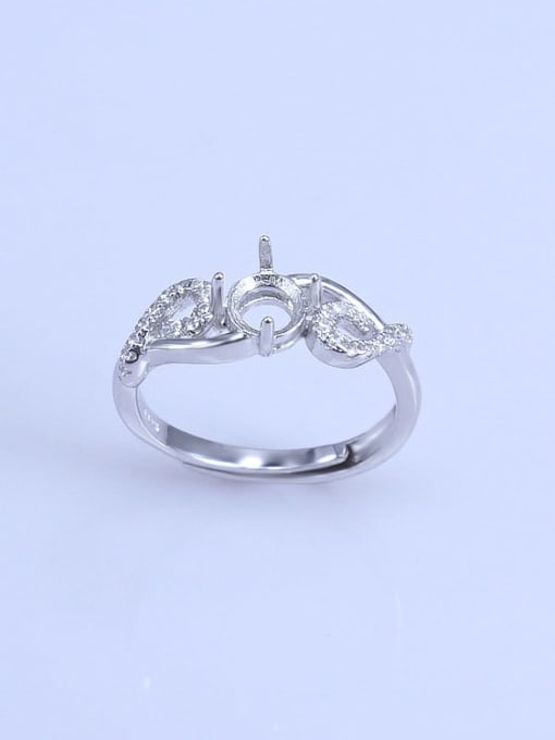 Supply 925 Sterling Silver 18K White Gold Plated Ball Ring Setting Stone diameter: 6mm