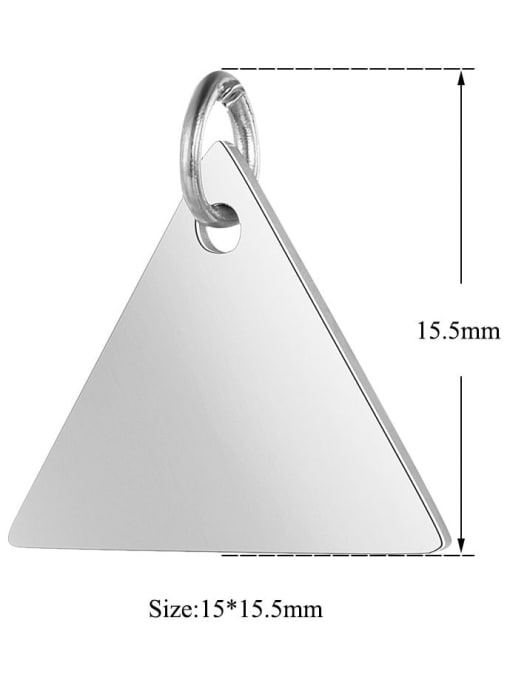 FTime Stainless steel Square Charm Height : 15 mm , Width: 15.5 mm 3
