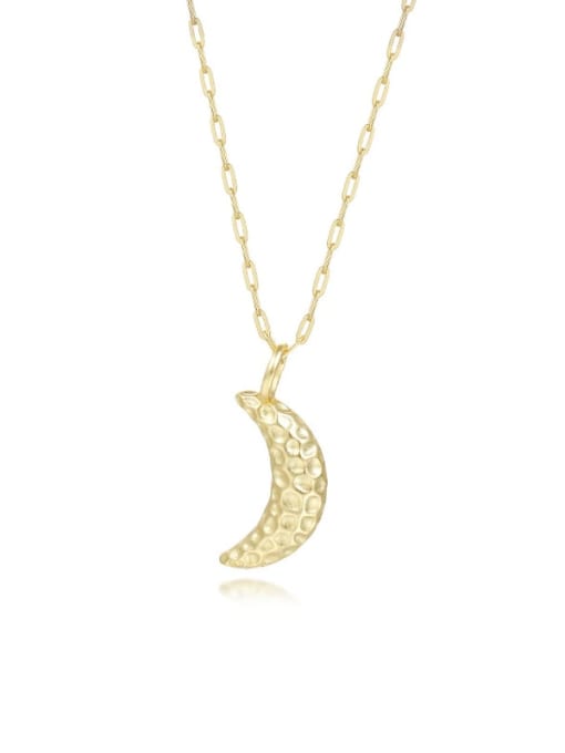 A3325 Gold 925 Sterling Silver Sun  Moon Minimalist Necklace