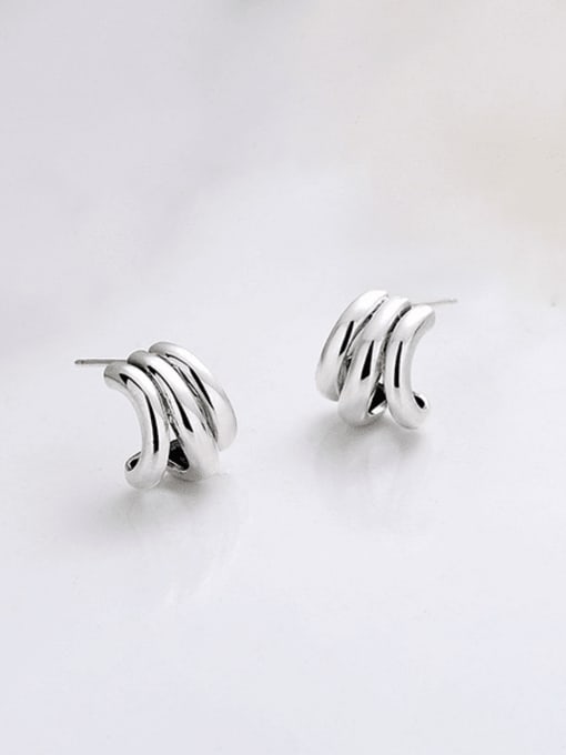 280RM approximately 4.8g 925 Sterling Silver Geometric Vintage Stud Earring