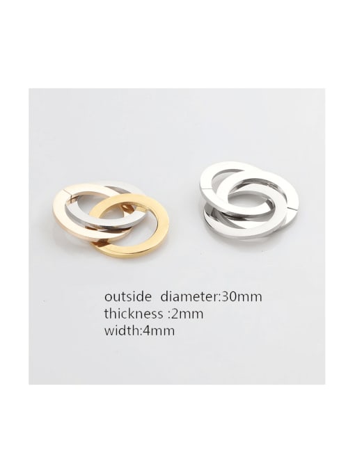 MEN PO Stainless steel three-color three-ring polished pendant 1