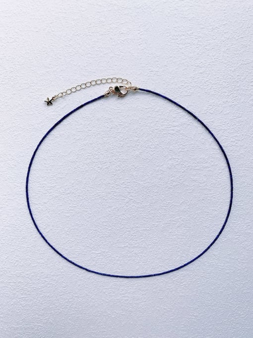 Dark Blue N-ST-0014 Natural Stone Irregular Bohemia Handmade  Beaded Necklace