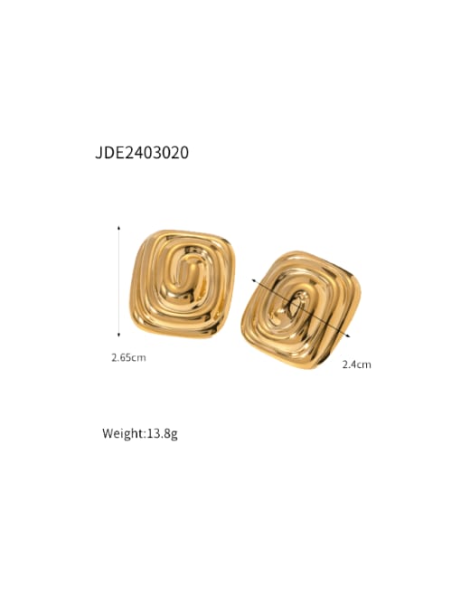 JDE2403020 Stainless steel Geometric Hip Hop Stud Earring