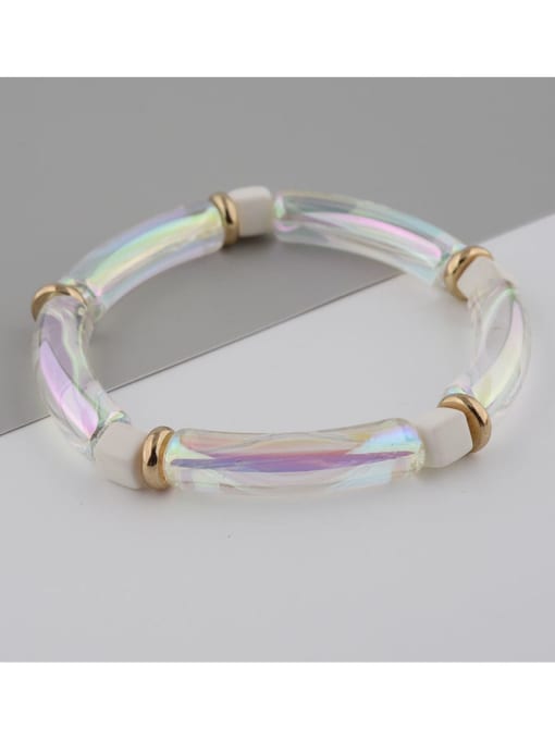 BC408-1 Transparent White Acrylic Bohemia Adjustable Bracelet