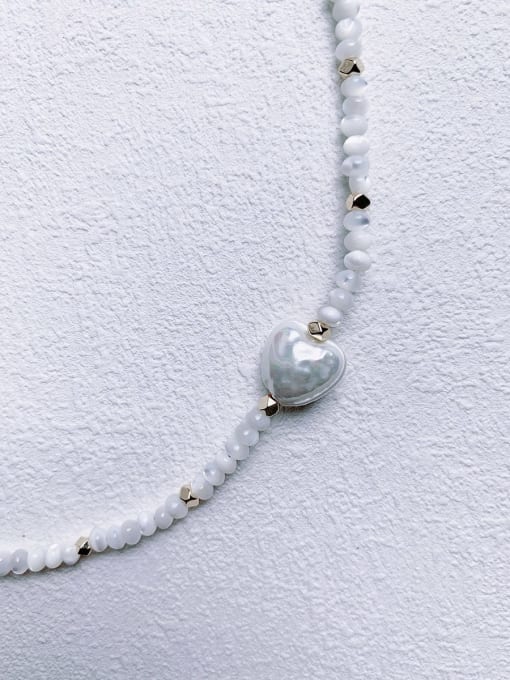 Scarlet White N-SHMT-0004 Freshwater Shell Beads Chain Bohemia Handmade Beaded Necklace 3