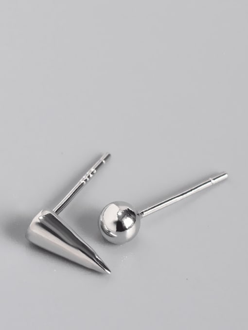 LM 925 Sterling Silver Geometric Minimalist Stud Earring 0